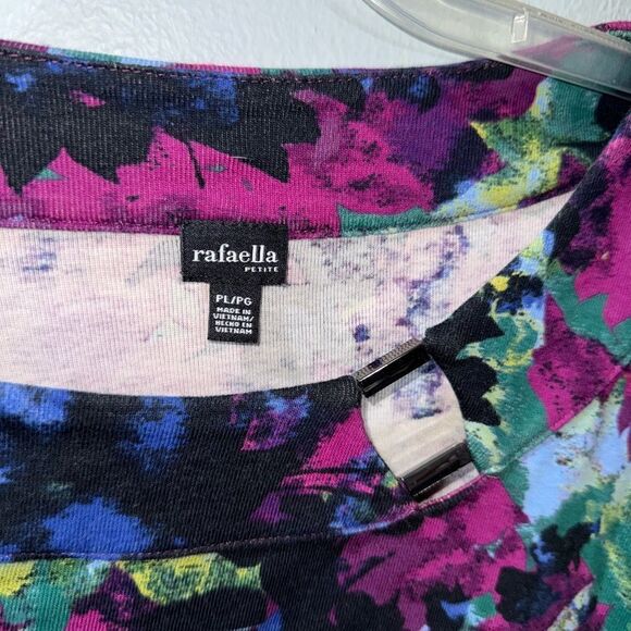 Rafaella 3/4 Sleeve Top Size Petite Large Multi Color - Picture 3 of 6